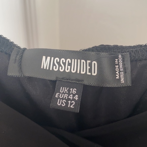 NWT MISSGUIDED Cowl Neck Ruched Tie Mini Dress - Picture 6 of 9